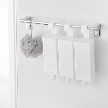 注文コード:60904929 引っ掛けバスルーム詰め替えパウチディスペンサー収納ホルダー タワー S ホワイト 山崎実業