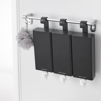 注文コード:60904956 引っ掛けバスルーム詰め替えパウチディスペンサー収納ホルダー タワー L ブラック 山崎実業