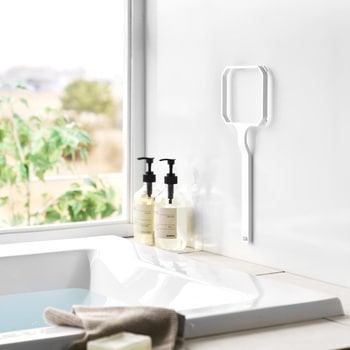 注文コード:60904965 マグネット浴槽&洗濯槽ゴミ取りネットホルダー タワー ホワイト 山崎実業