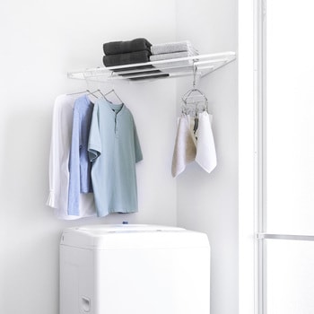 注文コード:60905026 コーナーハンガーラック タワー 石こうボード壁対応 ホワイト 山崎実業