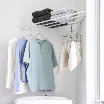 注文コード:60905026 コーナーハンガーラック タワー 石こうボード壁対応 ホワイト 山崎実業