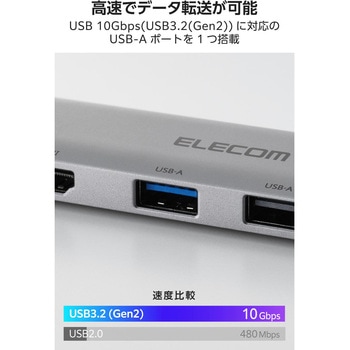 注文コード:60906460 USB Type-C ドッキングステーション 5-in-1 4K HDMI PD充電 MacBook Pro / Air などPC対応 エレコム