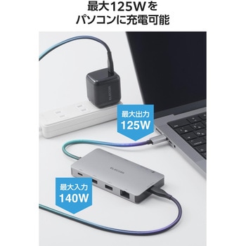 注文コード:60906469 USB Type-C ドッキングステーション 9-in-1 4K HDMI LAN SD PD充電 MacBook Pro / Air などPC対応 エレコム
