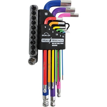 注文コード:60924861 ボールポイント六角棒レンチ9本組&10ビット SUN UP