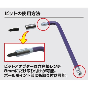 注文コード:60924861 ボールポイント六角棒レンチ9本組&10ビット SUN UP