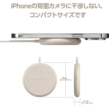 注文コード:61086840,61086849,61086858,61086867,61086876 ワイヤレス充電器 Qi認証 5W 卓上 滑り止めパッド ケーブル一体 おくだけ充電 エレコム
