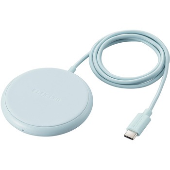 注文コード:61086849 ワイヤレス充電器 Qi認証 5W 卓上 滑り止めパッド ケーブル一体 おくだけ充電 エレコム