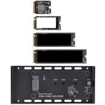 注文コード:61205317 M.2 SATA SSD外付けケース/USB4接続/40Gbps/NVMe PCIe/B+M / M Key/アルミニウムヒートシンク搭載/USB-C Thunderbolt対応 StarTech.com