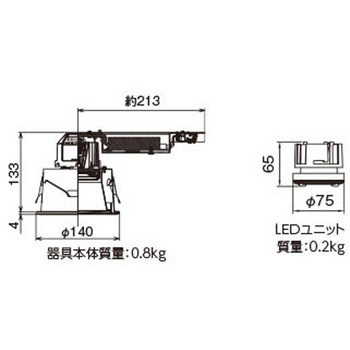 注文コード:61395067 ユニット交換形DL軒下用 東芝ライテック