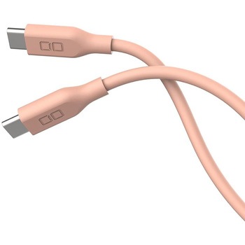 注文コード: 柔らかいシリコンケーブル C to C(Type-C/USB-C) 100W USB PD 2m ピンク CIO