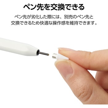 注文コード:61629200 タッチペン スタイラスペン Type-C充電 磁気吸着 樹脂(POM) ペン先交換可 【iPad スマホ タブレット対応】 - エレコム