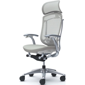 注文コード:62594755 コンテッサセコンダ、固定肘、固定ヘッド、座クッション、ハンガー無、ランバー付、ホワイトB、ポリッシュ、脚ポリッシュ、ウレタン オカムラ(岡村製作所)