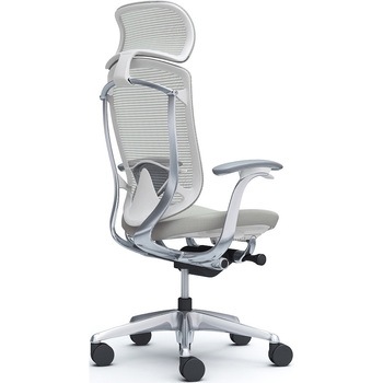 注文コード:62594755 コンテッサセコンダ、固定肘、固定ヘッド、座クッション、ハンガー無、ランバー付、ホワイトB、ポリッシュ、脚ポリッシュ、ウレタン オカムラ(岡村製作所)