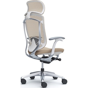 注文コード:62594798 コンテッサセコンダ、固定肘、固定ヘッド、座クッション、ハンガー無、ランバー付、ホワイトB、ポリッシュ、脚ポリッシュ、ウレタン オカムラ(岡村製作所)