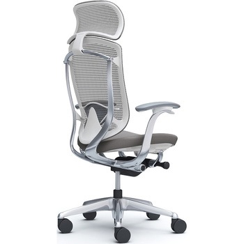 注文コード:62594825 コンテッサセコンダ、固定肘、固定ヘッド、座クッション、ハンガー無、ランバー付、ホワイトB、ポリッシュ、脚ポリッシュ、ウレタン オカムラ(岡村製作所)