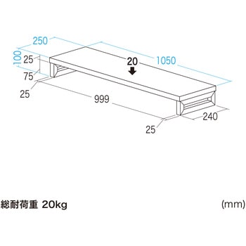 注文コード:62595228 机上ラック eシリーズ 濃い木目×ブラック角脚 サンワサプライ