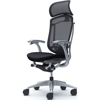 注文コード:62595814 コンテッサセコンダ、固定肘、固定ヘッド、座クッション、ハンガー無、ランバー付、グレーB、シルバー、脚シルバー、ウレタン オカムラ(岡村製作所)