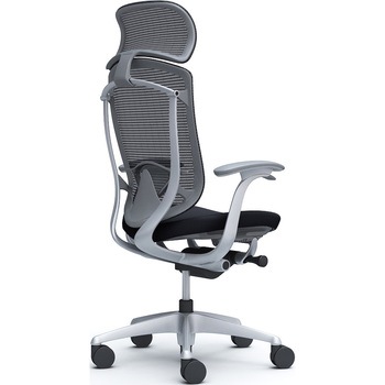 注文コード:62595814 コンテッサセコンダ、固定肘、固定ヘッド、座クッション、ハンガー無、ランバー付、グレーB、シルバー、脚シルバー、ウレタン オカムラ(岡村製作所)