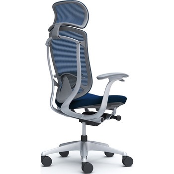 注文コード:62595848 コンテッサセコンダ、固定肘、固定ヘッド、座クッション、ハンガー無、ランバー付、グレーB、シルバー、脚シルバー、ウレタン オカムラ(岡村製作所)