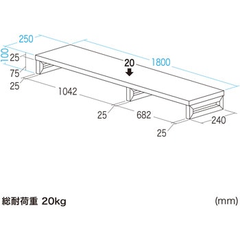 注文コード:62596427 机上ラック eシリーズ 濃い木目×ブラック角脚 サンワサプライ
