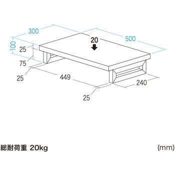 注文コード:62596707 机上ラック eシリーズ 濃い木目×ブラック角脚 サンワサプライ