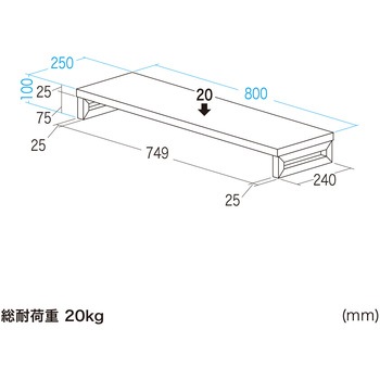 注文コード:62597145 机上ラック eシリーズ 濃い木目×ブラック角脚 サンワサプライ
