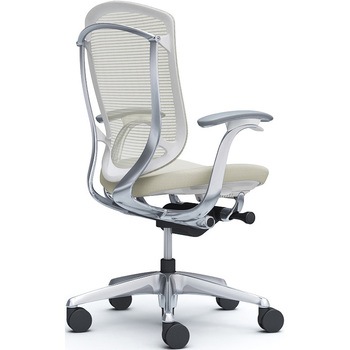 注文コード:62608019 コンテッサセコンダ,固定肘,座クッション,ハイバック5本脚,ポリッシュ,ホワイト,ランバー無ハンガー無 オカムラ(岡村製作所)