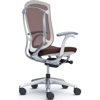 注文コード:62608080 コンテッサセコンダ,固定肘,座クッション,ハイバック5本脚,ポリッシュ,ホワイト,ランバー無ハンガー無 オカムラ(岡村製作所)