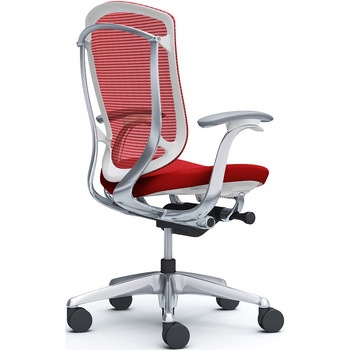 注文コード:62608089 コンテッサセコンダ,固定肘,座クッション,ハイバック5本脚,ポリッシュ,ホワイト,ランバー無ハンガー無 オカムラ(岡村製作所)