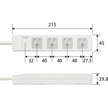 注文コード:62669767 電源タップ 延長コード 4個口 2.5m 3P マグネット ほこり防止シャッター アース付 EU RoHS指令準拠 コンセント - エレコム