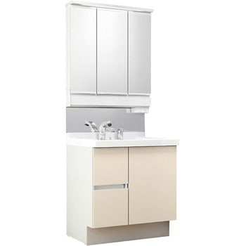 注文コード:62769973 洗面化粧台 J1シリーズ 片引出タイプ + 3面鏡全収納 スマートLED照明(一般地向け) INAX(LIXIL)