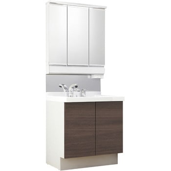 注文コード:62770147 洗面化粧台 J1シリーズ 片引出タイプ + 3面鏡全収納 スマートLED照明(一般地向け) INAX(LIXIL)