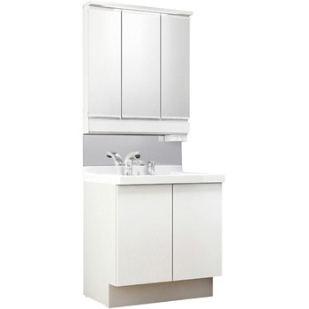 注文コード:62770165 洗面化粧台 J1シリーズ 片引出タイプ + 3面鏡全収納 スマートLED照明(一般地向け) INAX(LIXIL)