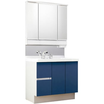 注文コード:62770838 洗面化粧台 J1シリーズ 片引出タイプ + 3面鏡全収納 スマートLED照明(一般地向け) INAX(LIXIL)