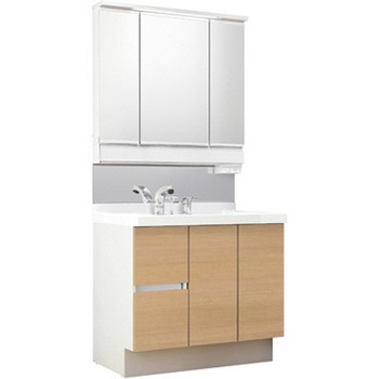 注文コード:62770856 洗面化粧台 J1シリーズ 片引出タイプ + 3面鏡全収納 スマートLED照明(一般地向け) INAX(LIXIL)