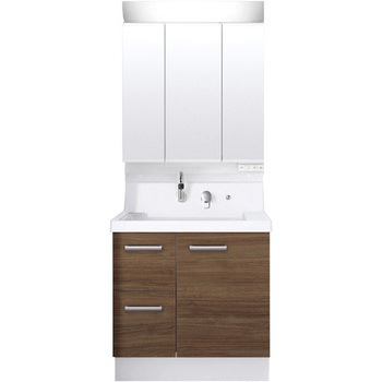 注文コード:62772588 洗面化粧台 K1シリーズ 片引出タイプ + 3面鏡全収納 スタンダードLED照明(寒冷地向け) INAX(LIXIL)