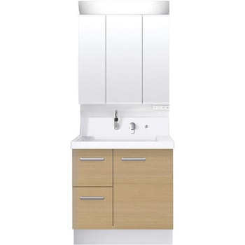 注文コード:62772597 洗面化粧台 K1シリーズ 片引出タイプ + 3面鏡全収納 スタンダードLED照明(寒冷地向け) INAX(LIXIL)