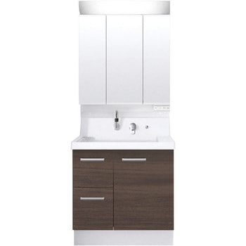 注文コード:62772606 洗面化粧台 K1シリーズ 片引出タイプ + 3面鏡全収納 スタンダードLED照明(寒冷地向け) INAX(LIXIL)