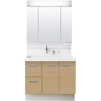 注文コード:62773139 洗面化粧台 K1シリーズ 片引出タイプ + 3面鏡全収納 スタンダードLED照明(寒冷地向け) INAX(LIXIL)