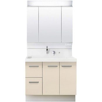 注文コード:62773157 洗面化粧台 K1シリーズ 片引出タイプ + 3面鏡全収納 スタンダードLED照明(寒冷地向け) INAX(LIXIL)