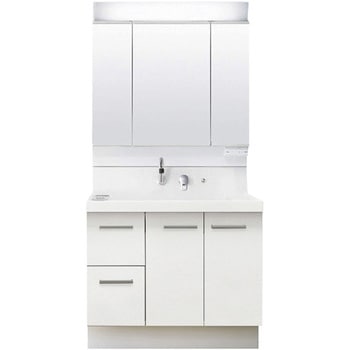 注文コード:62773166 洗面化粧台 K1シリーズ 片引出タイプ + 3面鏡全収納 スタンダードLED照明(寒冷地向け) INAX(LIXIL)