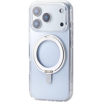 注文コード:62826910 iPhone 17 Pro ケース ハイブリッド 衝撃吸収 MAGKEEP 磁力吸着ワイヤレス充電対応 360度回転スタンド付 - エレコム