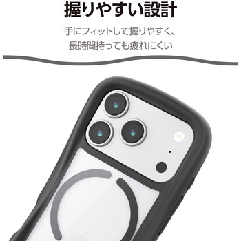 注文コード:62827129 iPhone 17 Pro ケース ハイブリッド 衝撃吸収 MAGKEEP 磁力吸着ワイヤレス充電対応 Grippy - エレコム