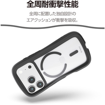注文コード:62827129 iPhone 17 Pro ケース ハイブリッド 衝撃吸収 MAGKEEP 磁力吸着ワイヤレス充電対応 Grippy - エレコム