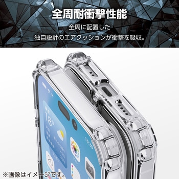 注文コード:62828651 iPhone 17 ケース ハイブリッド 衝撃吸収 磁気吸着対応メタルステッカー付 フィルム付 ZEROSHOCK - エレコム