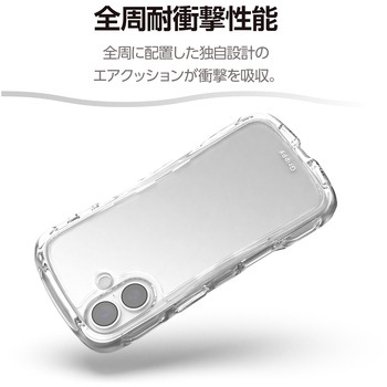注文コード:62829579 iPhone 17 ケース ハイブリッド 衝撃吸収 磁気吸着対応メタルステッカー付 Grippy - エレコム