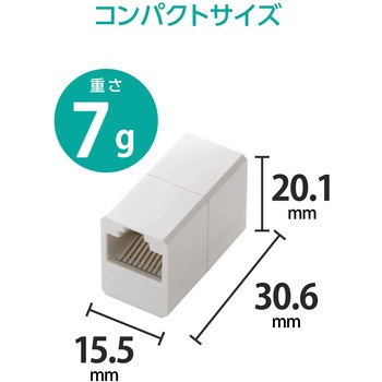 注文コード:63301370 LANケーブル 延長コネクタ Cat6A 10Gbps対応 RJ45 中継コネクタ マグネット固定 ギガビット対応 コンパクト - エレコム
