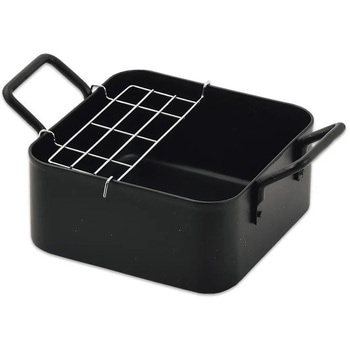 注文コード:63308641 コンパクトなIH対応鉄製正方型天ぷら鍋(アミ付) パール金属