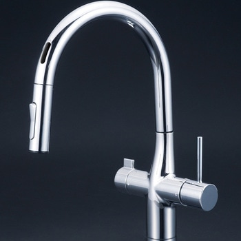ビルトイン浄水器用シングルシャワー付混合栓(センサー)撥水 KM6091SCEC KVK