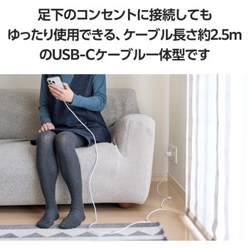 注文コード:63573784 Type-C充電器 PD PPS 30W TypeCケーブル一体 【MacBook Air iPhone iPad Android その他機器対応】 - エレコム